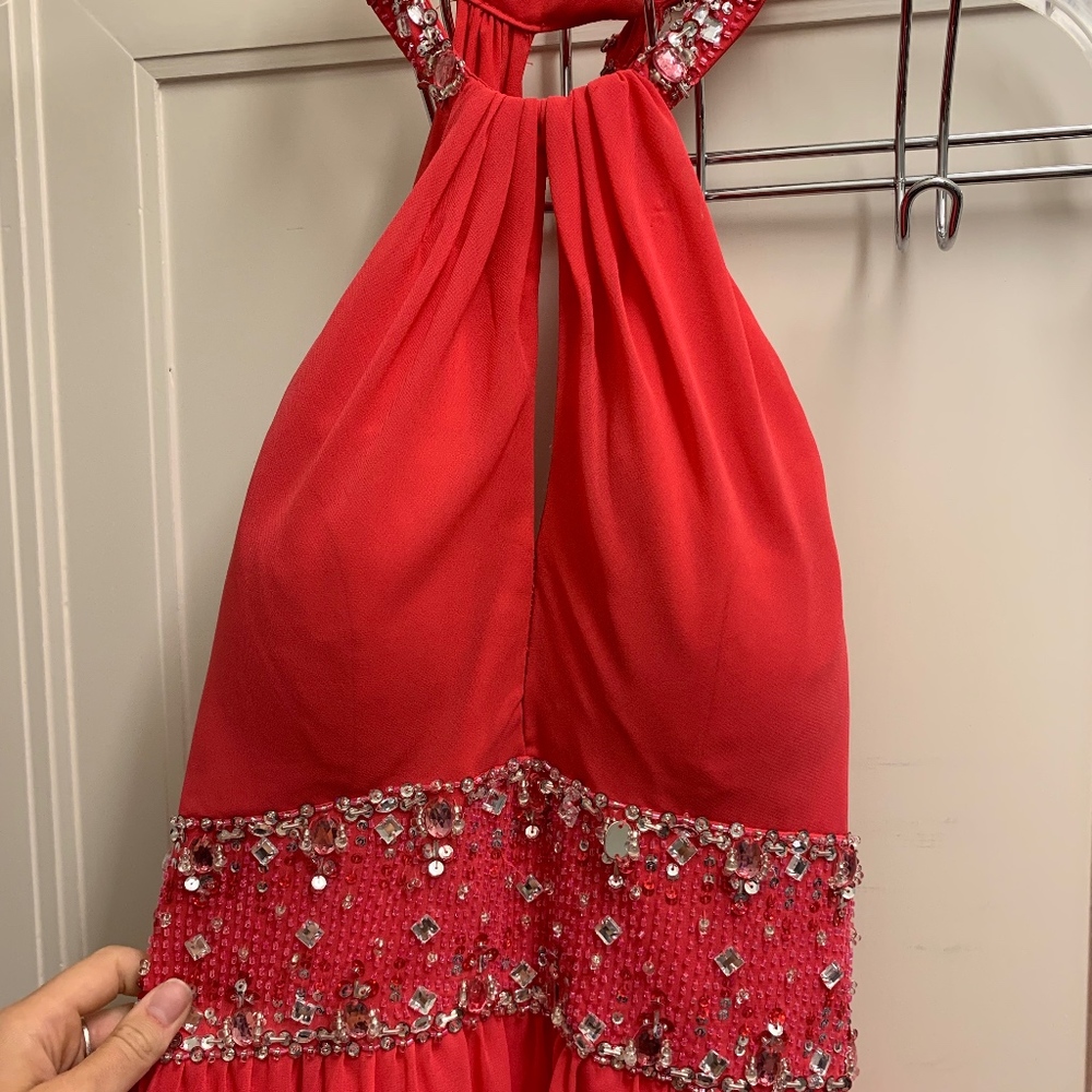coral gown